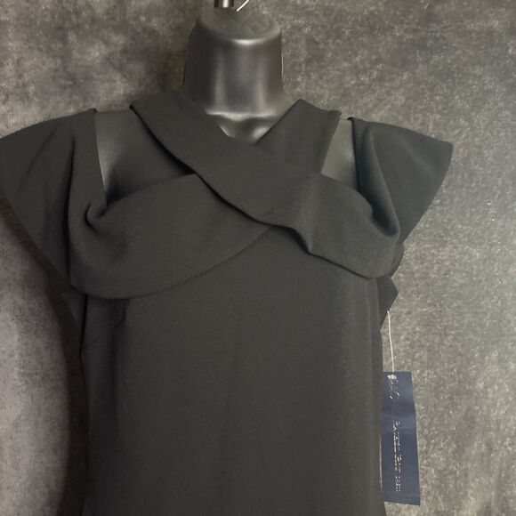 RACHEL Rachel Roy Cold Shoulder Ruffle Halter Dress Black Size M NEW - Picture 9 of 11